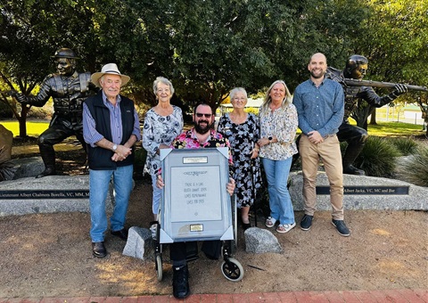 Frederick Drysdale framed handkerchief presentation to Wedderburn Korong Vale RSL.JPEG